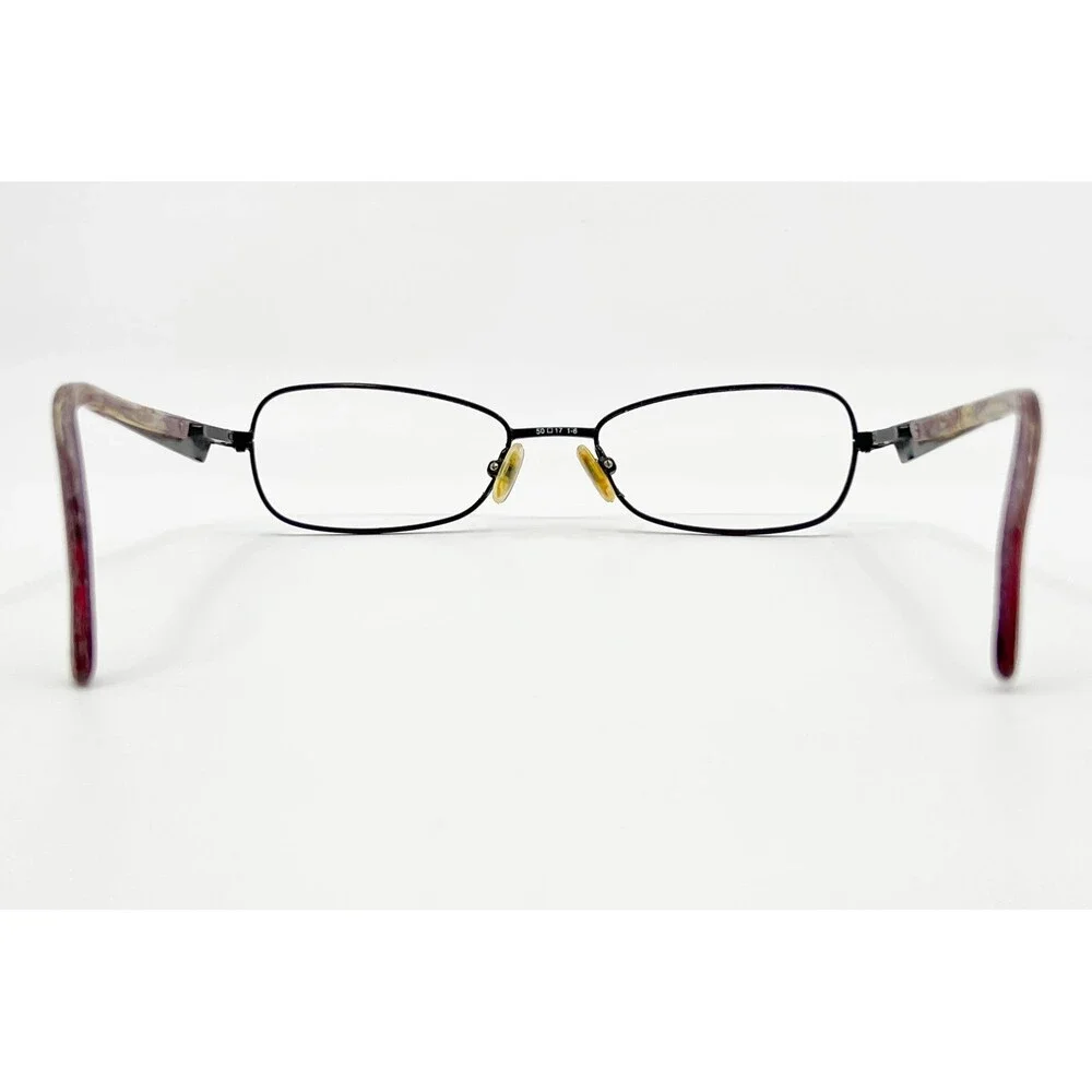 Fossil Eyeglasses Womens Black Purple Oval Metal Frames 50-17-135